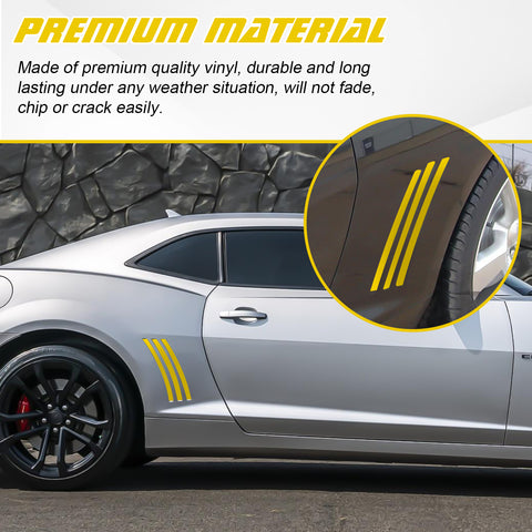 Xotic Tech 6pcs Car Body L&R Side Vent Insert Stripe Decal Vinyl Inlay Side Vent Gill Sticker Compatible with Chevrolet Camaro 2010-2015