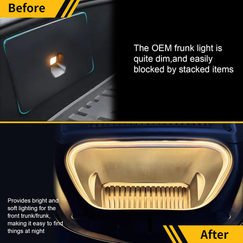 For Tesla Model S X 2021-2024 Front Trunk Led Flexible Ambient Lights Decoration