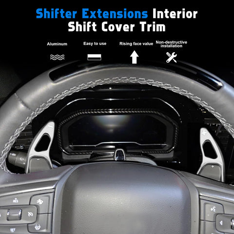 Aluminum Paddle Shifter Extension Decor Cover For Chevy Silverado GMC Sierra
