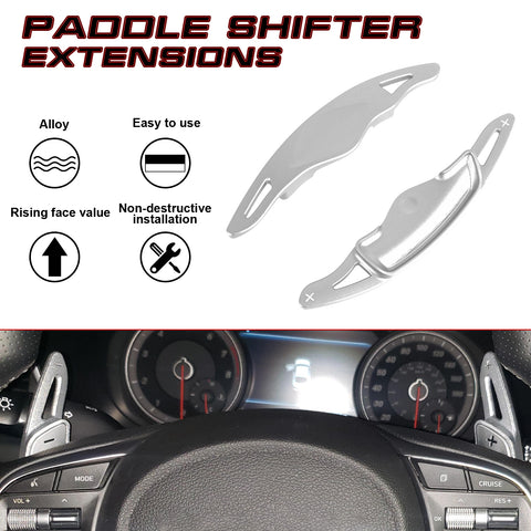 2x Aluminum Red Steering Wheel Paddle Shifter Extensions For Hyundai Genesis G70
