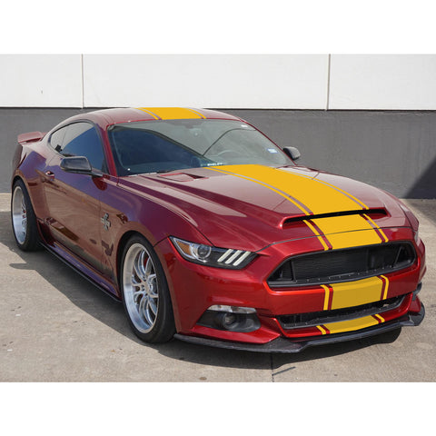 Xotic Tech Glossy Vinyl Racing Stripe Car Hood Graphics Decal Sticker for Hood Roof Rear Trunk Decoration Compatible with Ford Mustang 2015-up