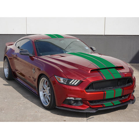 Xotic Tech Glossy Vinyl Racing Stripe Car Hood Graphics Decal Sticker for Hood Roof Rear Trunk Decoration Compatible with Ford Mustang 2015-up