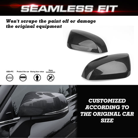 x xotic tech Carbon Fiber Style Rearview Mirror Cover Trim Molding Compatible with Toyota Highlander 2020+, Grand Highlander 2024+, RAV4 2019+, RAV4 Prime 2021+ ABS Car Decoration Exterior Accessories
