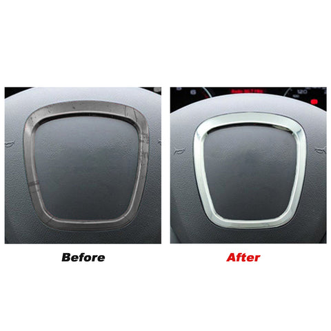 Steering Surrounding Ring Cover Trim, Aluminum Silver, Compatible with Audi A3 A4 A5 A6 A8 Q5 Q7