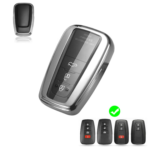 Blue / Black / Red / Rose Gold / Silver Full Protection Soft TPU Smart Key Fob Cover for Toyota Prius Prime GT 86 Camry Hybrid C-HR Corolla Hatchback RAV4 Avalon