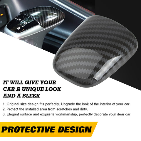 Gear Shift Knob Cover Trim, Carbon Fiber Pattern, Compatible with Dodge Challenger Charger 2015-2023