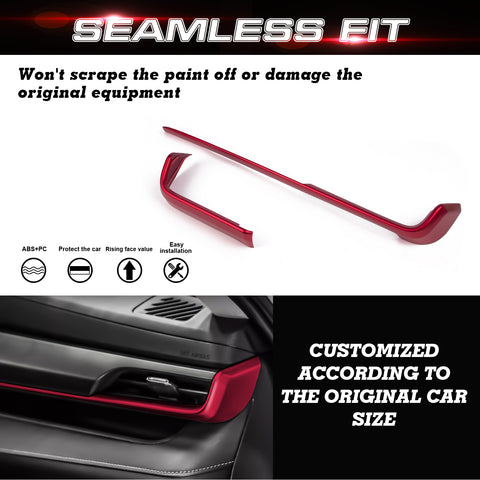 x xotic tech 2Pcs Center Console Dash Board Panel Dial Dashboard Cover Trims Compatible with Toyota Highlander 2020-up Interior Decoration Car Accessories