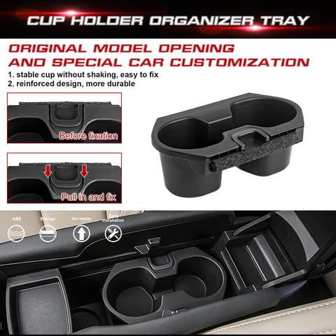 Armrest Box Hidden Storage Case Insert Tray Cup Holder For Honda Civic 10th Gen