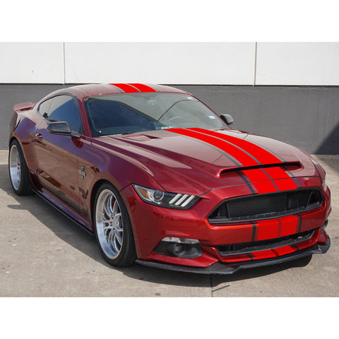 Xotic Tech Glossy Vinyl Racing Stripe Car Hood Graphics Decal Sticker for Hood Roof Rear Trunk Decoration Compatible with Ford Mustang 2015-up