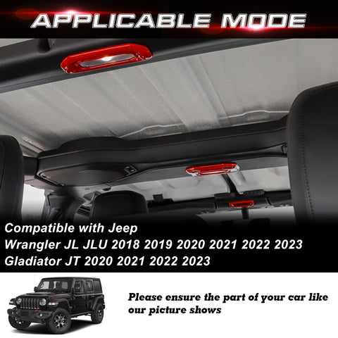 x xotic tech Dome Light Cover Trim Set Decoration Compatible with Jeep Wrangler JL JLU 2018-2023 & Gladiator JT 2020-2023 Interior Accessories(3Pcs)