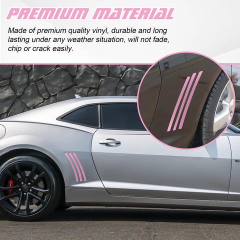 Xotic Tech 6pcs Car Body L&R Side Vent Insert Stripe Decal Vinyl Inlay Side Vent Gill Sticker Compatible with Chevrolet Camaro 2010-2015