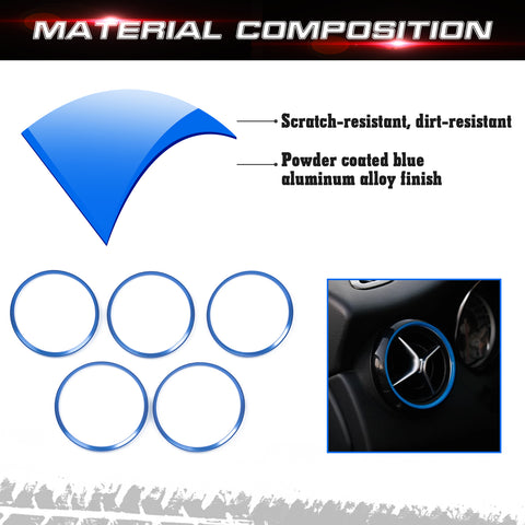 Red Aluminum Air Condition Vent Decoration Cover Trims For Benz CLA GLA Class