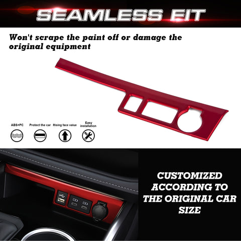 x xotic tech Front Cigarette Lighter Socket USB Outlet Panel Cover Trim Car Accessories Compatible with Toyota Highlander XLE LE L XSE Limited Platinum 2020-up