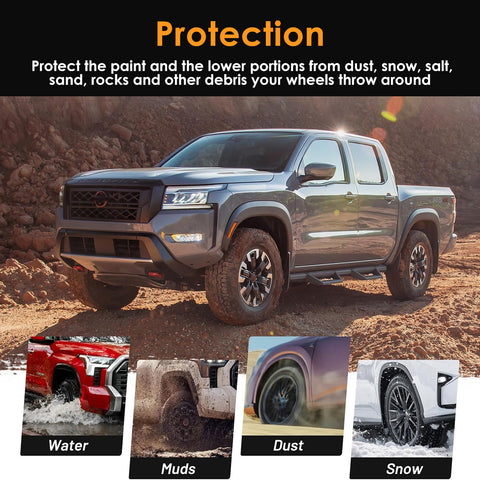 x xotic tech Mud Flaps Splash Guard Compatible with Nissan Frontier PRO-X/PRO-4X 2022-2027, No Drill Front & Rear Mudguards Fender Protector Set w/Hardware Pickup Truck Accessories(4PCS)