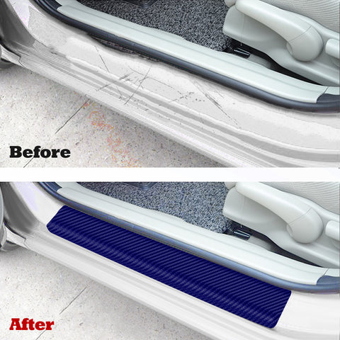 3D/4D Carbon Fiber Texture Door Sill Vinly Scratch Protection Cover Sticker