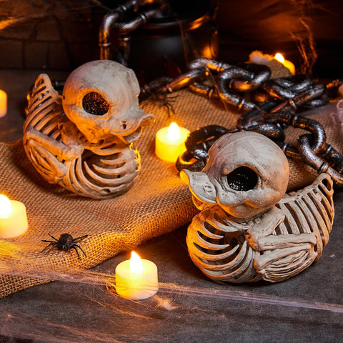 2PCS Duck Skeleton Plastic Bones Halloween Decorations Spooky Graveyard Decor