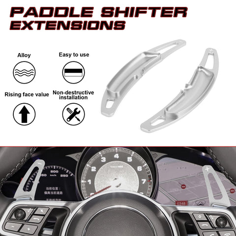 Red Aluminum Paddle Shifter Extension For Porsche Panamera Macan Cayenne 718 918