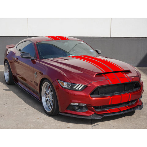 Xotic Tech Glossy Vinyl Racing Stripe Car Hood Graphics Decal Sticker for Hood Roof Rear Trunk Decoration Compatible with Ford Mustang 2015-up