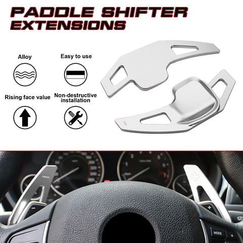 Silver Aluminum Paddle Shifter Extension Kit For BMW 3 4 Series F22 F30 F31 F32