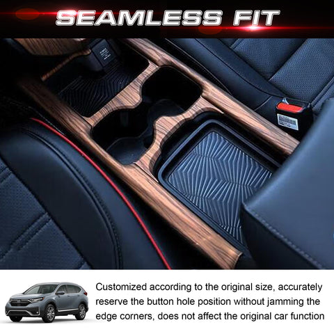 x xotic tech Center Console Cup Holder Panel Trim, Peach Wood Grain ABS Interior Decoration Mouldings Stripe Cover Compatible with Honda CRV 2021 2022