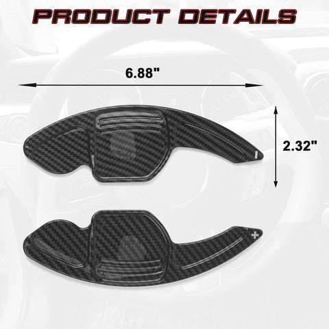 Carbon Fiber Black Steering Wheel Paddle Shifter Extension For Audi A4 A5 A6 A7