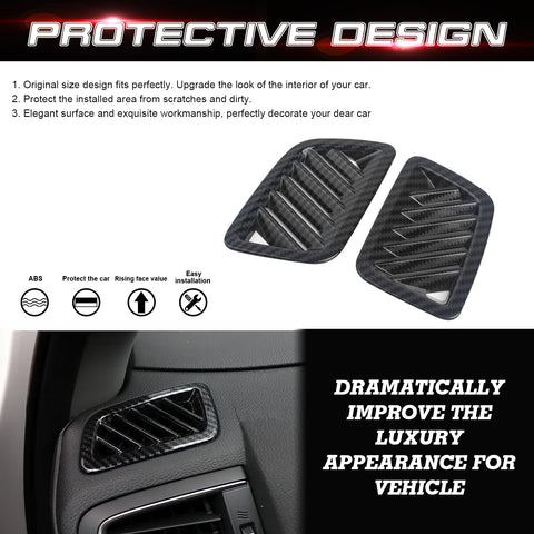 Carbon Fiber Black Dash Air Condition Vent Frame Decor For Honda CR-V 2017-2022