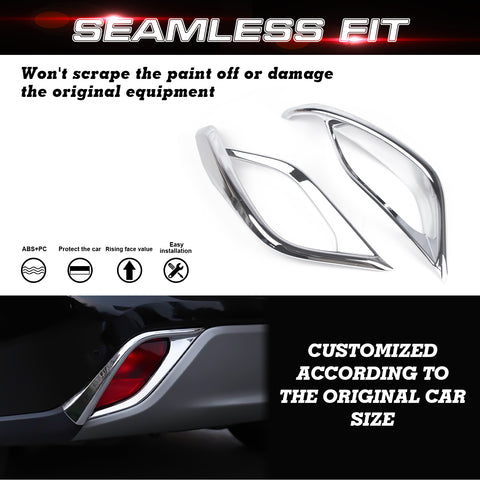 x xotic tech Rear Bumper Fog Light Lamp Cover Trim Compatible with Toyota Highlander 2020-up ABS Car Decoration Exterior Accessories, 2Pcs/Set