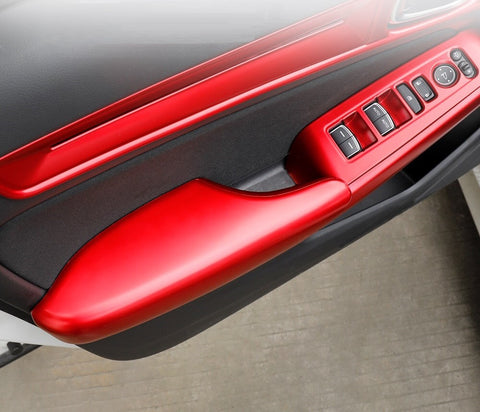 Sporty Red Door Side Armrest Panel Handle Bowl Cover Trim For Honda Civic 22-up