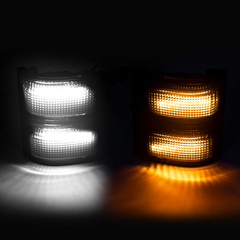 Smoked Lens Amber LED Side Mirror Marker Lights For 2008-16 Ford F250 F350 F450