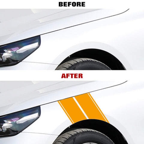 x xotic tech Fender Stripes Hash Marks KK Vinyl Decal Universal for Car Truck Sticker Racing Stripe 11"x23"