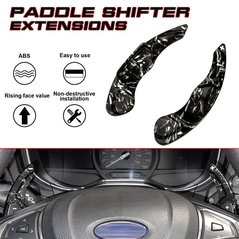 Black Forged Texture Paddle Shifter Extension For Ford Fusion Edge Lincoln MKX