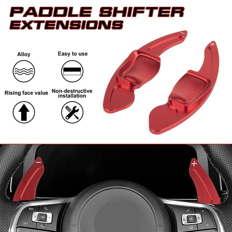 Red Aluminum Paddle Shifter Extension Kit For VW Golf Jetta MK6