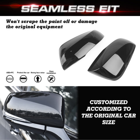 x xotic tech Carbon Fiber Style Rearview Mirror Cover Trim Molding Compatible with Toyota Highlander 2020+, Grand Highlander 2024+, RAV4 2019+, RAV4 Prime 2021+ ABS Car Decoration Exterior Accessories