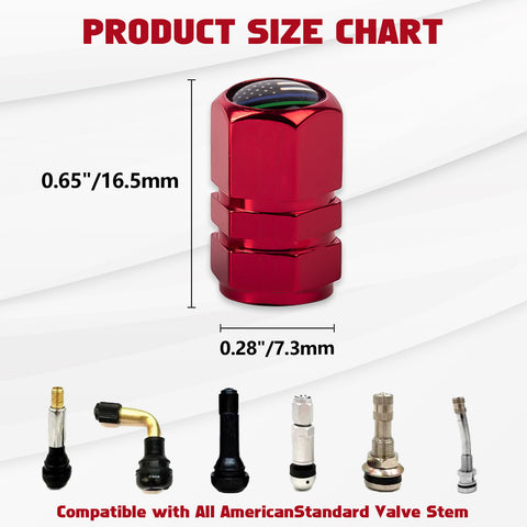 x xotic tech 4pcs American Flag Tire Valve Stem Cover Caps Anodized Aluminum Alloy, Corrosion Resistant Leak-Proof Wheel Valve Cap Set, Universal for Cars Trucks Motorcycles SUVs