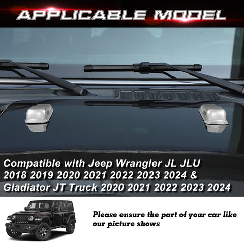 x xotic tech Front Engine Hood Hinge Cover Trim Decoration Exterior Accessories Compatible with Jeep Wrangler JL JLU 2018-up & Gladiator JT Truck 2/4 Door 2020-up (2Pcs)