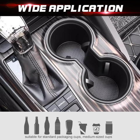 Black Center Console Dual Water Cup Holder Insert For Toyota Camry 2018-2024