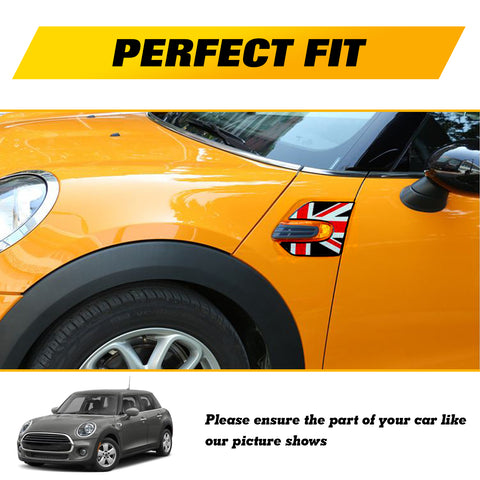 Black Union Jack Style Side Scuttles Trim Decor Sticker For Mini Cooper F55 F56