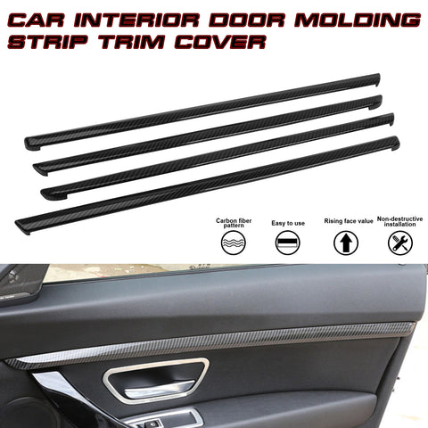 Carbon Fiber Look Door Molding Strip Cover Trim For BMW 3 Series F30 F31 12-2018