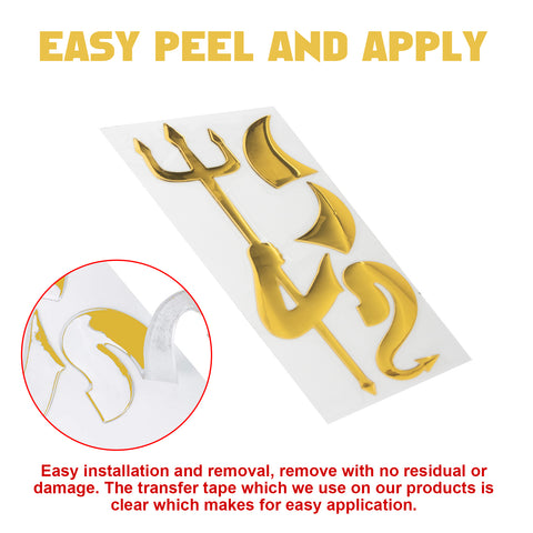 1pc x 3D Silver Chrome Devil Demon Sticker Decal Auto Car Emblem Decal Decoration