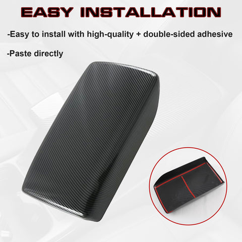 x xotic tech Center Console Armrest Box Panel Cover Protector, Carbon Fiber ABS, Compatible with Honda CR-V CRV 2023-up Interior Accessories