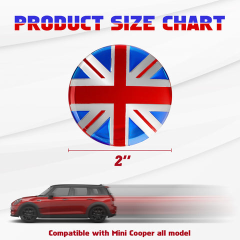 4x Black/Grey Union Jack UK Flag Style Wheel Center Cap Covers For MINI Coopers