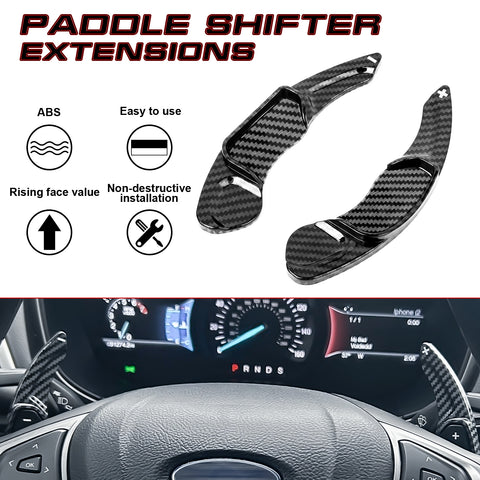 Carbon Fiber Black Paddle Shifter Extension For Ford Fusion Edge Lincoln MKX