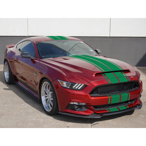 Xotic Tech Glossy Vinyl Racing Stripe Car Hood Graphics Decal Sticker for Hood Roof Rear Trunk Decoration Compatible with Ford Mustang 2015-up