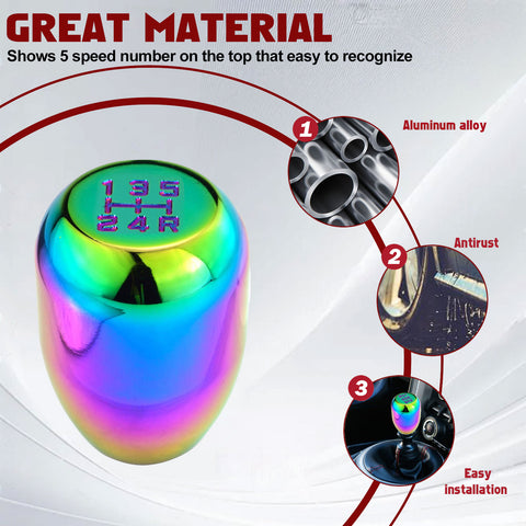 JDM Universal Aluminum 5 Speed Manual Car Gear Stick Shift Knob Shifter Lever