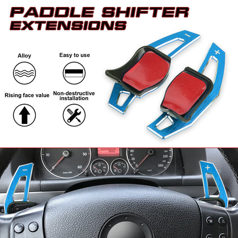 For VW Jetta Beetle CC Blue Add-on Shift Paddle Extension Cover Trim Accessories