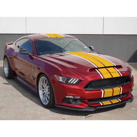 Xotic Tech Glossy Vinyl Racing Stripe Car Hood Graphics Decal Sticker for Hood Roof Rear Trunk Decoration Compatible with Ford Mustang 2015-up