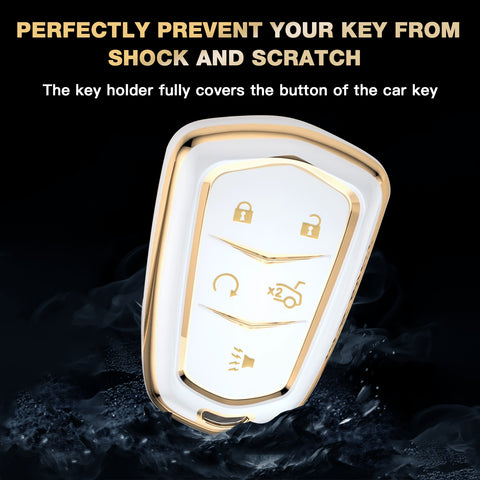 2X TPU Full Cover Smart Key Fob Cover For Cadillac CT6 XT5 CTS 2016-2019