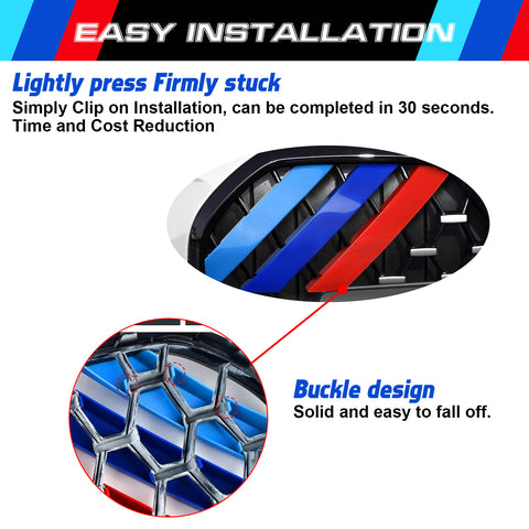 Tri-Colored Front Kidney Grille Insert Trim For BMW 4 Series G22 G23 2021-up