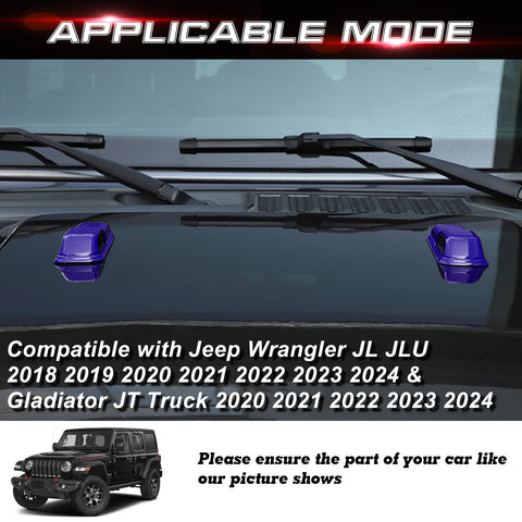 x xotic tech Front Engine Hood Hinge Cover Trim Decoration Exterior Accessories Compatible with Jeep Wrangler JL JLU 2018-up & Gladiator JT Truck 2/4 Door 2020-up (2Pcs)