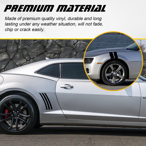Racing Style Side Vent Fender Stripes Decal Cover For Chevrolet Camaro 2010-15